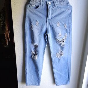 Distressed Light Blue Women's Jeans
